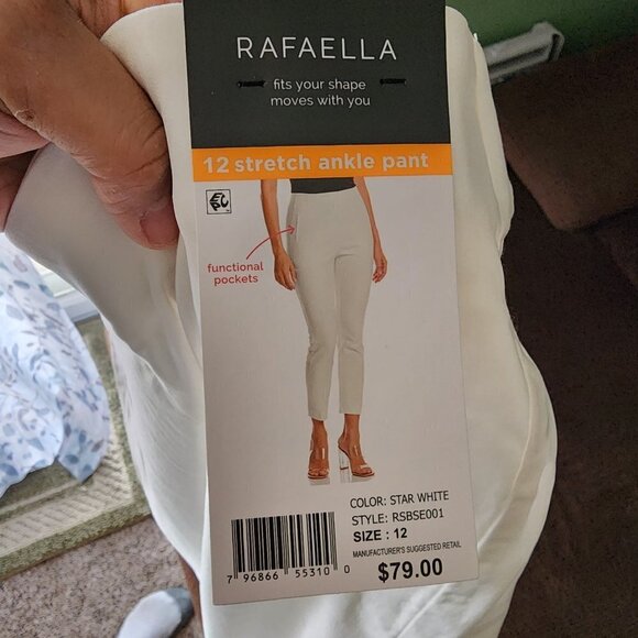 Rafaela stretch ankle pants. Star White Color NWT - Picture 9 of 9